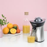 thumbnail of Spremiagrumi elettrico H.Koenig in acciaio inox AGR60, senza BPA, silenzioso, beccuccio antigoccia, 2 coni per arance e limoni, 60W