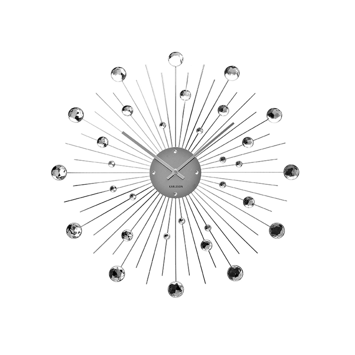 Horloge ronde en métal Sunburst 50 cm chrome Karlsson