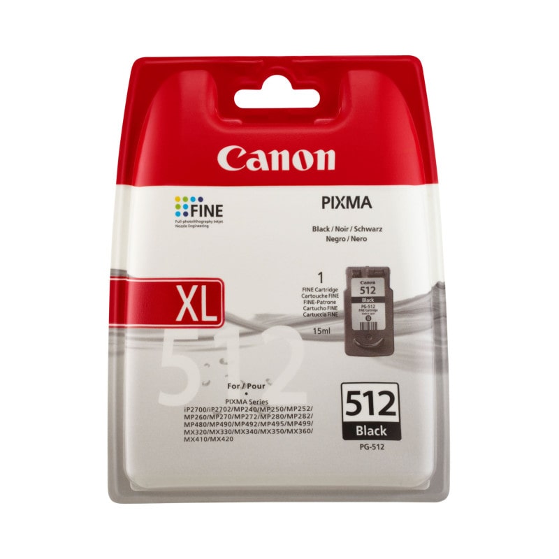 Canon PG-512 Schwarz Original Blister mit Diebstahlsicherung Tintenpatrone 401 Seiten