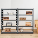 thumbnail of METRO Professional Doppel Schwerlastregal KPW55Z, Metall, 120 x 40 x 200 cm, Fachlast 300 kg, grau, 2 Stück