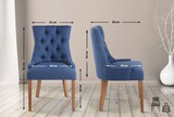 thumbnail of CHEFGASTRO Esszimmerstuhl RIO DE JANEIRO Stoff antik-hell HxBxT 92x55x58cm Stoff Blau Küchenstuhl