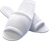 thumbnail of 100 Paar Slipper "Classic" offen Weiss Einheitsgröße 28,5 cm lang Hotelslipper Hotelhausschuhe Einwegslipper Gästehausschuhe