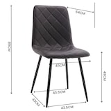 thumbnail of METRO PROFESSIONAL Silla de restaurante tapizada Jara, juego de 2, acero/piel sintética, marrón/negro