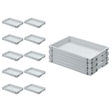 thumbnail of PROREGAL 13x Eurobehälter mit geschlossenem Griff und Scharnierdeckel | HxBxT 7,5x40x60cm | 15 Liter | Grau | Eurobox