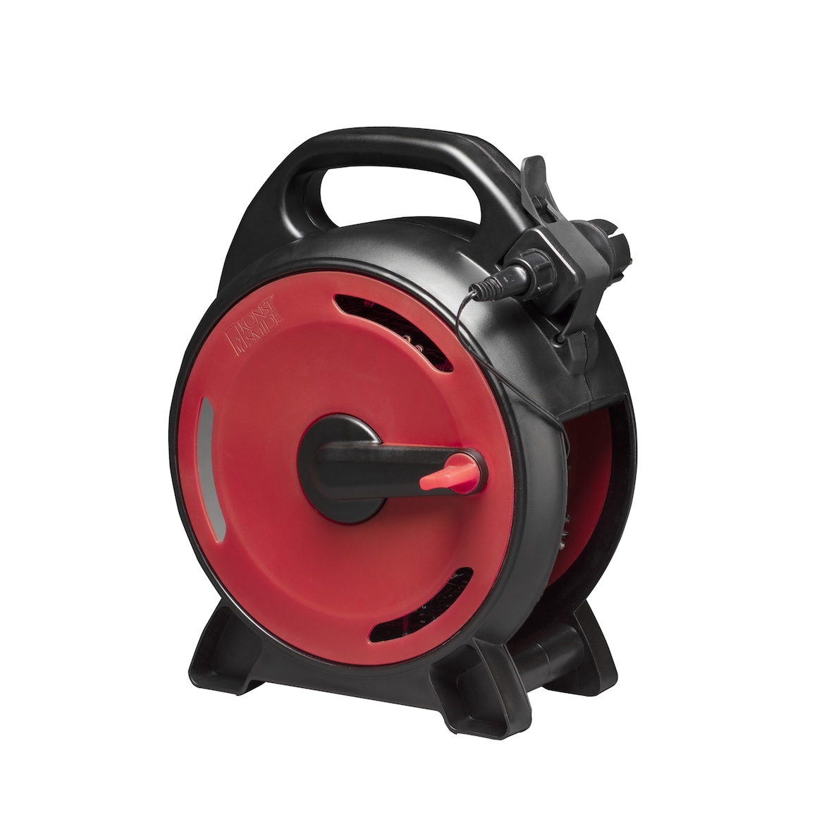 Konstsmide Micro LED Compactlights mit Kabelaufroller, 800 bernsteinfarbene Dioden, 30V, Außen (IP44), 6W, schwarzes Kabel - 3848-800