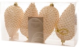 thumbnail of Christbaumschmuck Zapfen bruchfest Ø 7 cm H 12 cm 4 Stück weiß