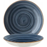 thumbnail of 6x Bonna Aura Dusk Bloom Teller rund 25cm 130cl 5cm tief Blau Creme Porzellan ADKBLM25CK Suppenteller Pasta Speise Geschirr