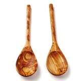 thumbnail of 2er Set Kochlöffel aus Olivenholz mit rundem Stiel 25 cm