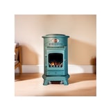 thumbnail of Stufa a gas in ghisa originale 3400W VERDE opaco effetto fuoco Provenza + connessioni