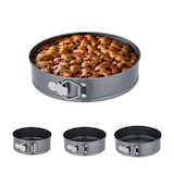 thumbnail of Relaxdays Springform 4er Set, rund, Ø 18, 20, 22, 24 cm, Edelstahl, antihaftbeschichtete Backform für Kuchen, anthrazit