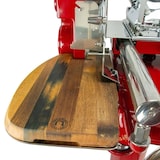 thumbnail of Berkel Volano Tribute Schwungradmaschine in rot – Wunderschöne Aufschnittmaschine mit Standfuß + Fassholzbrett Unikat