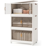 thumbnail of COSTWAY Cajas de Almacenamiento con Tapa, Contenedores Apilables con Ruedas y Puertas, Organizador Plegable para Dormitorio