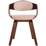thumbnail of Set de 2 sillas de comedor Kingston de tela y madera Nogal/crema