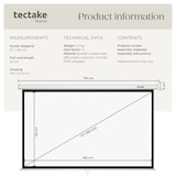 thumbnail of tectake Beamer-Leinwand Cinema Projektionswand 16:9 Format 4K HD Heimkino Projektionsleinwand 72 Zoll 183 cm weiß 175x112 cm wandmontage - 406458