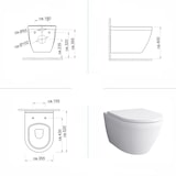 thumbnail of Alpenberger Spülrandloses Hänge WC | Wand WC mit Nanobeschichtung | Tiefspül WC Randlos WC Sitz Absenkautomatik | Keramik Kloschüssel pass. zu Geberit