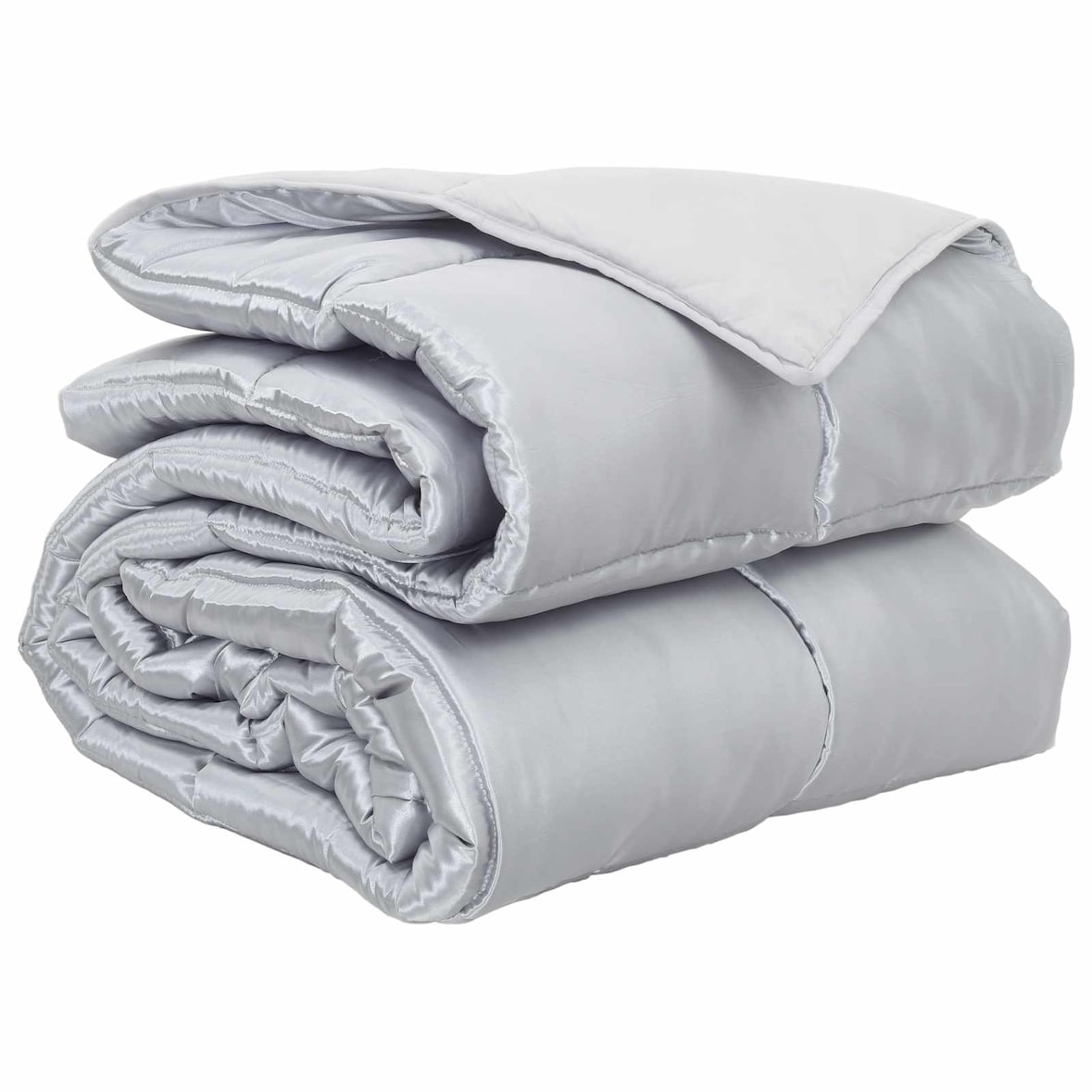 vidaXL Ganzjahresbettdecke Silber 240 x 200 cm Satin und Mikrofaser