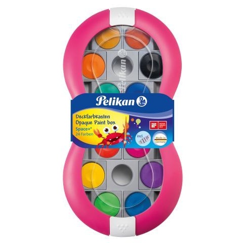 Pelikan 700016 Farbkasten Space+ magenta, 24 Farben inkl. 7,5 ml Deckweiß