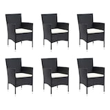 thumbnail of vidaXL 9-tlg. Garten-Essgruppe mit Kissen Poly Rattan Schwarz
