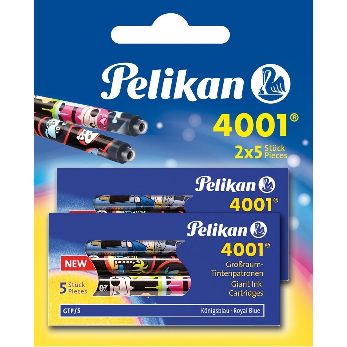 Tintenpatrone 4001 Großraum GTP/F/5 königsblau Blister Inhalt 5 Stück