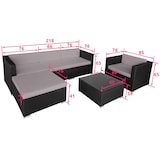 thumbnail of tectake Conjunto de ratán Milano  negro/gris - 404324