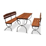 thumbnail of METRO PROFESSIONAL Set tenda da banchetto da 3 pezzi, legno di pino/acciaio, 1 tavolo 180 x 60 cm, 2 panche 180 x 36 cm, marrone scuro/argento