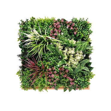 Bonerva | Jardín Vertical Maldivas | Pieza 50x50cm Con Marco | Planta artificial decoración oficina, hotel, restaurante| MAL1220