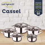 thumbnail of San Ignacio - Cassel - Batería de Cocina 14/14/16/18/20/24cm Acero Inox con Juego de Sartenes 20/24/28cm en Aluminio Forjado Apto para Inducción