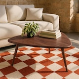 thumbnail of Table basse triangulaire en MDF bois foncé