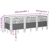 thumbnail of vidaXL Pflanzkasten mit Erdspießen Hellgrau 123,5x43,5x43,5 cm PP