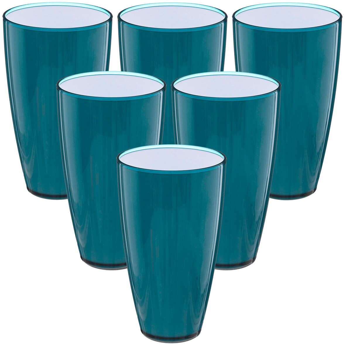 WellHome - Set mit 6 blauen Plastikbechern