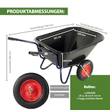 thumbnail of 2-Rad Schubkarre XXL 290 L 300 kg Gartenschubkarre Hofkarre Schiebkarre Luftrad Metallfelgen schwarz
