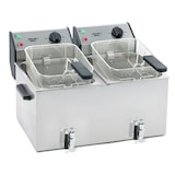 thumbnail of Roller Grill Friteuse double professionnelle avec vidange, 2 cuves, 2 x 8 Litres, à poser, FD 80 DR