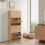 thumbnail of Meuble à chaussures Lluvia 4 portes couleur chêne, pour 24 paires