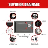 thumbnail of Gasfrit – Keukenspoelbak met sifon voor werkblad in roestvrij staal, zwart, 1 spoelbak 70 x 44 x 21 cm