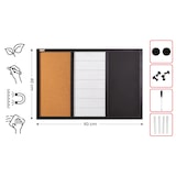 thumbnail of ALLBoards Tableau combi 3 en 1 60x40cm avec cadre en bois NOIR