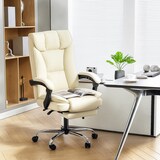 thumbnail of HOMCOM silla de escritorio giratoria con reposapiés, con respaldo reclinable, acolchado grueso, tapizada en cuero sintético, altura ajustable