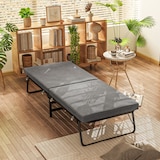 thumbnail of HOMCOM cama plegable 70x180 cm con colchón de espuma mueble cama plegable con respaldo ajustable en 5 posiciones y ruedas carga 120 kg gris
