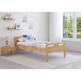 thumbnail of Massivholzbett Überlänge Seniorenbett Buche 90x220 Einzelbett hohes Bett V-60.74-09-220  Rollrost und Matratze inkl.