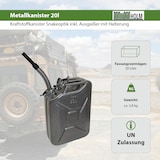 thumbnail of Metallkanister Snakeoptik 20 Liter Ausgießer + Halter Benzinkanister Dieselkanister UN-Zulassung