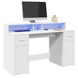 thumbnail of Bureau avec lumières LED blanc 140x55x91 cm bois d'ingénierie Modèle Atlas Office Pro Chic