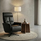 thumbnail of Relaxsessel HWC-L10, TV-Sessel Liegesessel, Liegefunktion drehbar, elektrisch verstellbar Voll-Leder ~ schwarz