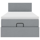 thumbnail of vidaXL Ottoman-Bett mit Matratze & LEDs Hellgrau 90x190 cm Stoff