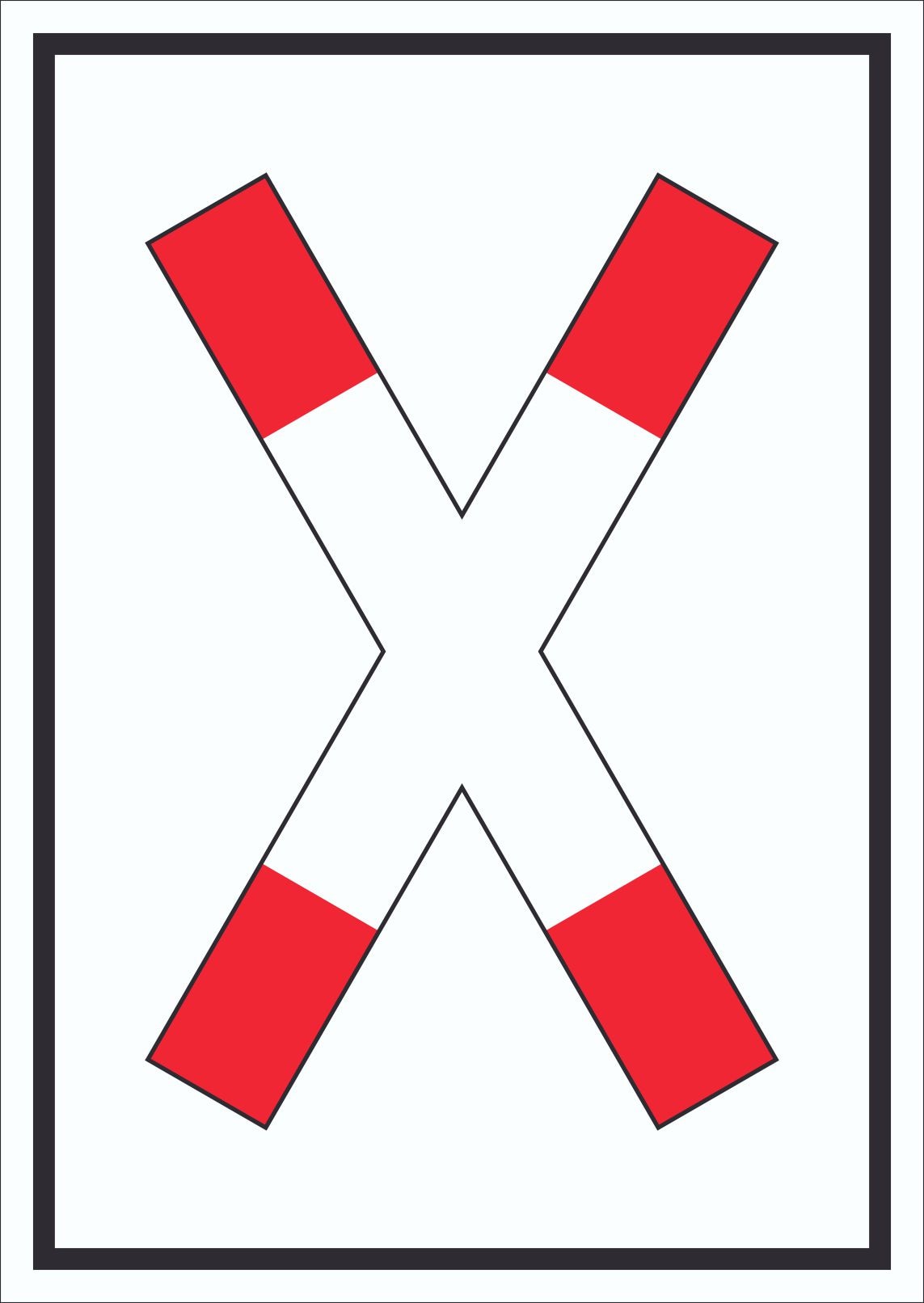 Schild Andreaskreuz A3 Rückseite selbstklebend