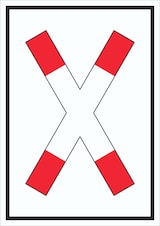thumbnail of Schild Andreaskreuz A3 Rückseite selbstklebend