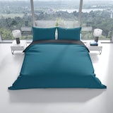 thumbnail of Baumwolle Bettwäsche Biber 155x220 cm Feinbiber Petrol Anthrazit Wendeseite Uni Set