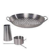 thumbnail of CHEFGASTRO BBQ Geflügelhalter Hähnchenbräter Gemüsekorb Edelstahl 3-teilig | Ø 30cm