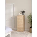 thumbnail of WellHome - Commode de Chambre avec 5 Tiroirs en coloris Chêne 41 x 50 x 112 cm - Sil Oak