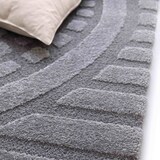 thumbnail of Tapis rectangulaire à poils ras motif contemporain gris 160 x 230 cm - Oviala