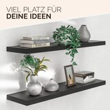 thumbnail of Casaria 2x Wandregal Matt Schwarz mit Halterung 90cm Schwebend