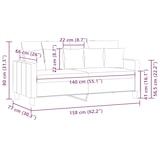 thumbnail of vidaXL 2-Sitzer-Sofa Taupe 140 cm Stoff